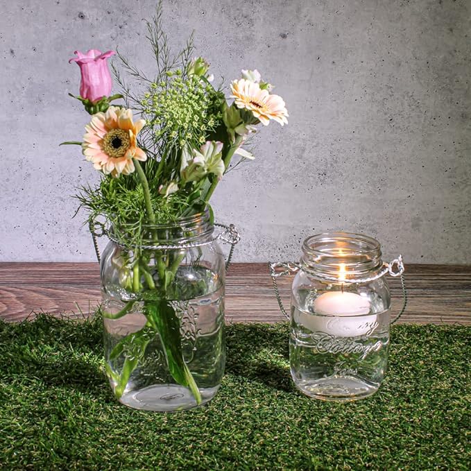 Mason Jars with Shepherd's Hook